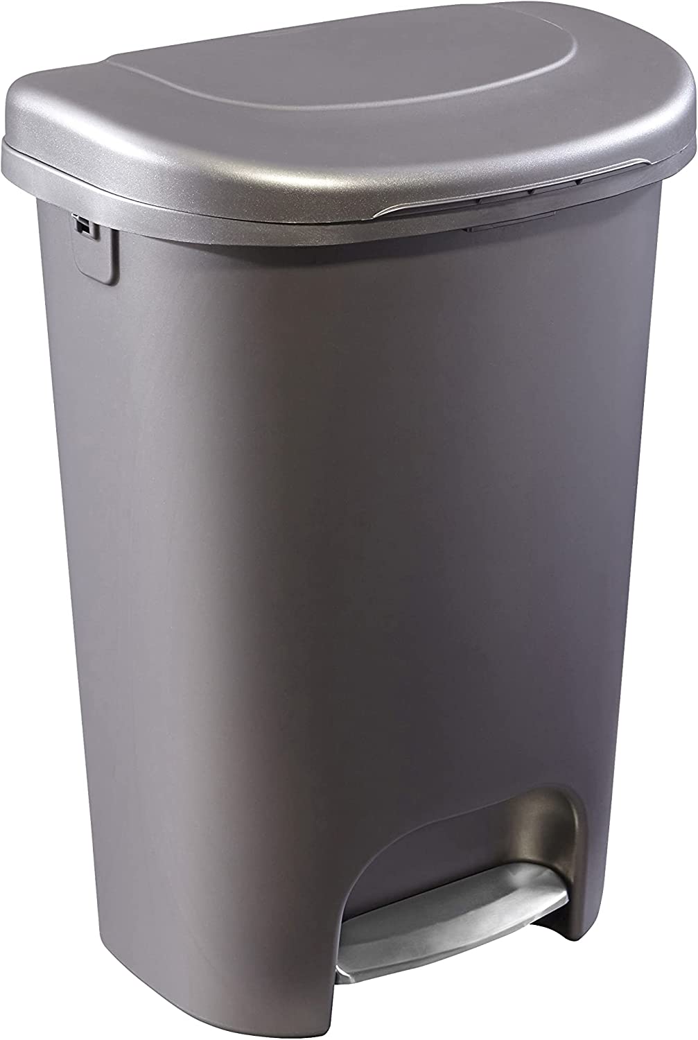 Rubbermaid Classic 13 Gallon Premium Step-On Trash Can with Lid and  Stainless-Steel Pedal, Black Waste Bin for Kitchen