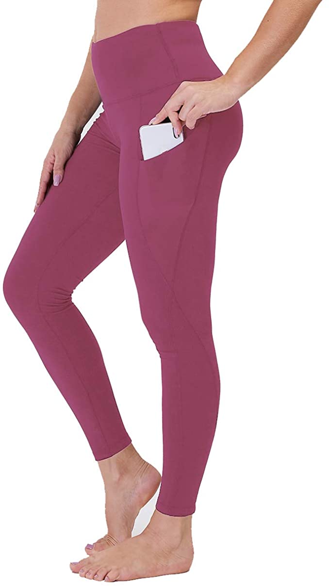 High Waist Yoga Pants with Pockets for Women - Soft Tummy Control 4 Way  Stretch
