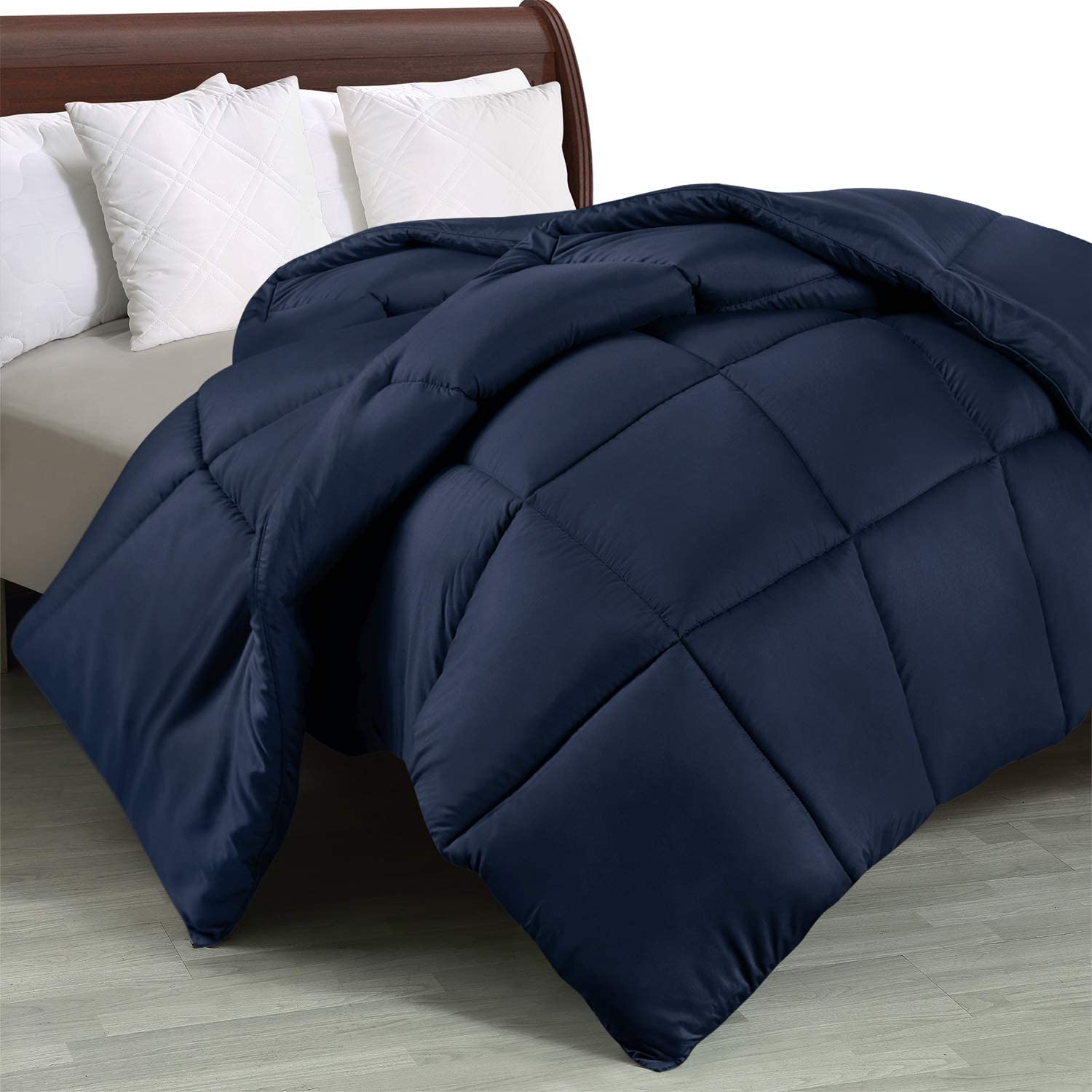 Utopia Bedding Twin Comforter Duvet Insert Navy - Quilted Comforter with Corner Tabs - Plush Siliconized Fiberfill, Box Stitched Down Alternat