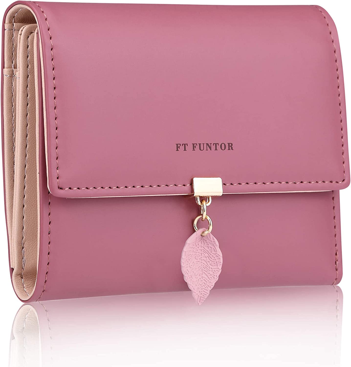 FUNTOR Small Wallets for Women, Ladies Small Compact Bifold Pocket RFID  Blocking Genuine Leather Wallet for Women