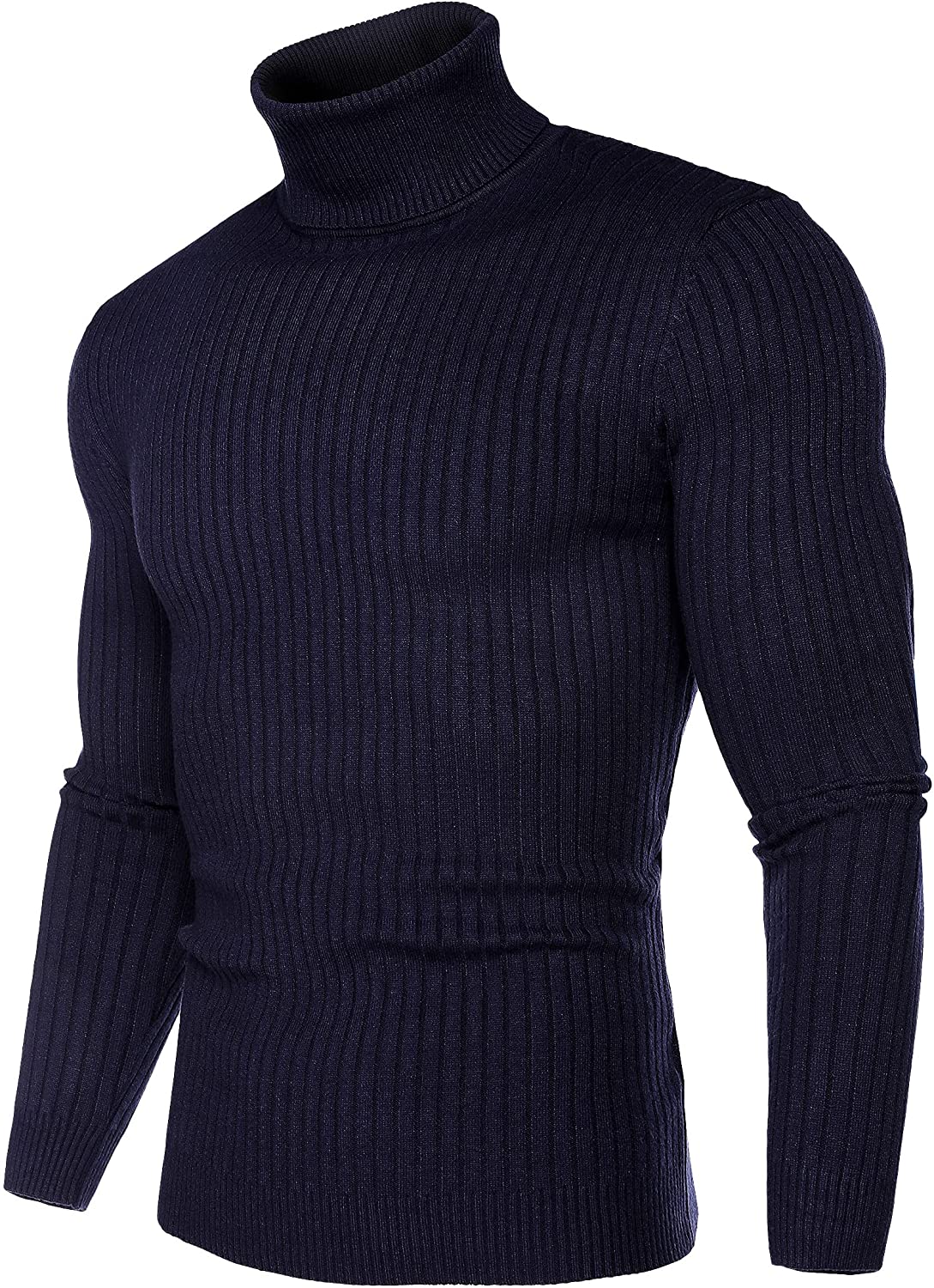 Juedoz Mens Turtleneck Sweater Slim Fit Soft Knitted Basic Pullover ...