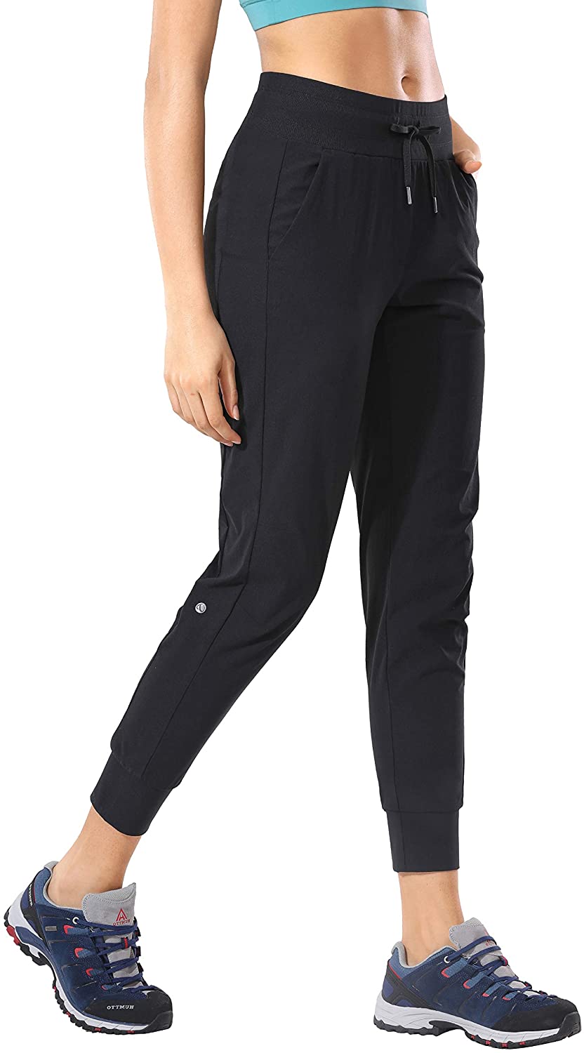 CRZ YOGA Women's Hiking Pants Lightweight Quick Dry Drawstring Joggers with  Pock