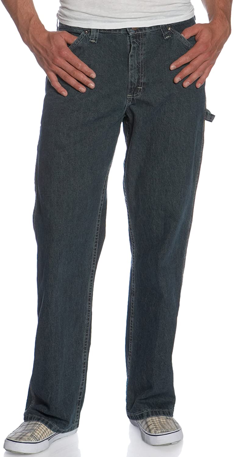 Lee Jeans Mens Dungarees Carpenter Straight Leg Pant Denim Trousers Stonewashed 