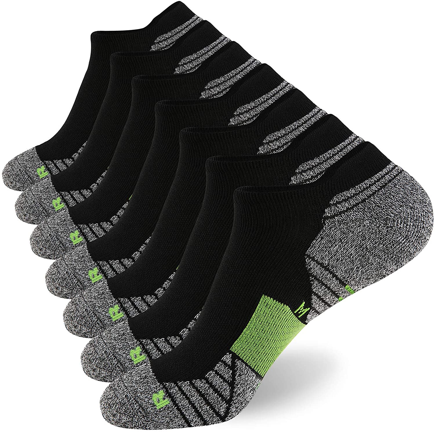 WANDER Men's Athletic Running Socks 7 Pairs Thick Cushion Ankle Socks ...