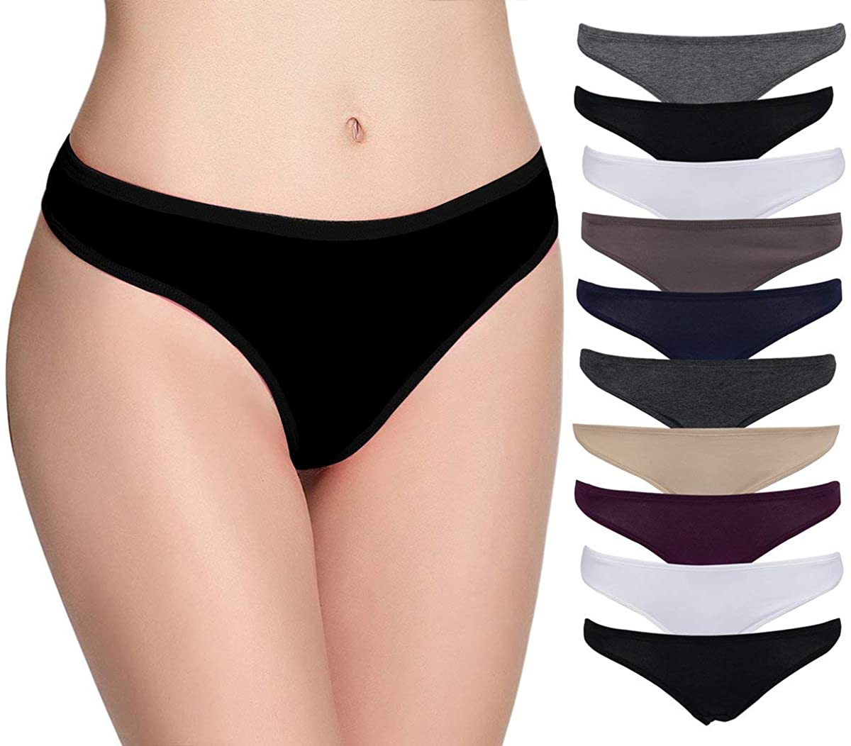 Emprella Womens Underwear Thong Panties - 10 Pack Colors and Patterns May  Vary - Helia Beer Co
