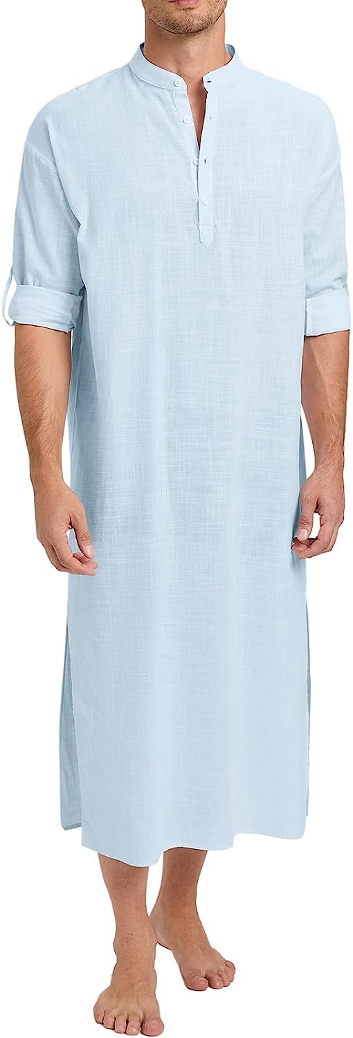 Mens Linen Cotton Kaftan / Linen Cover up / Surfers Linen Robe Navy Blue  Loose Caftan for Men S / Long Robe Tunic / Night Gown - Etsy