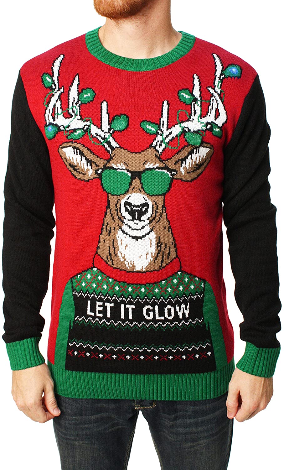Sculls and Sayings Ugly Christmas Sweater Company Mens Assorted Crew Neck Sweaters with Fun Xmas Icons 