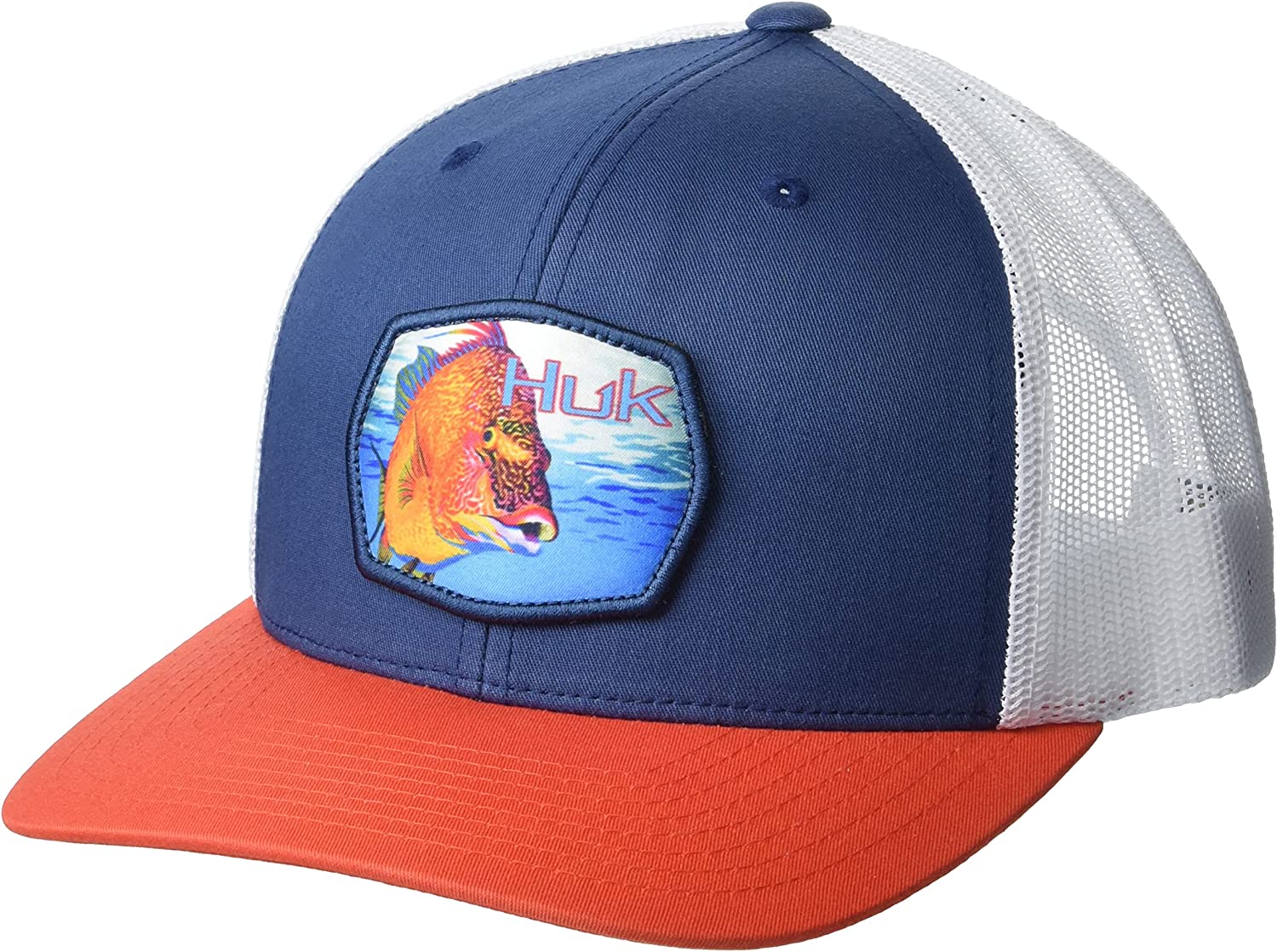 HUK Mens Mesh Trucker Snapback Hat, Anti-Glare Fishing Hat
