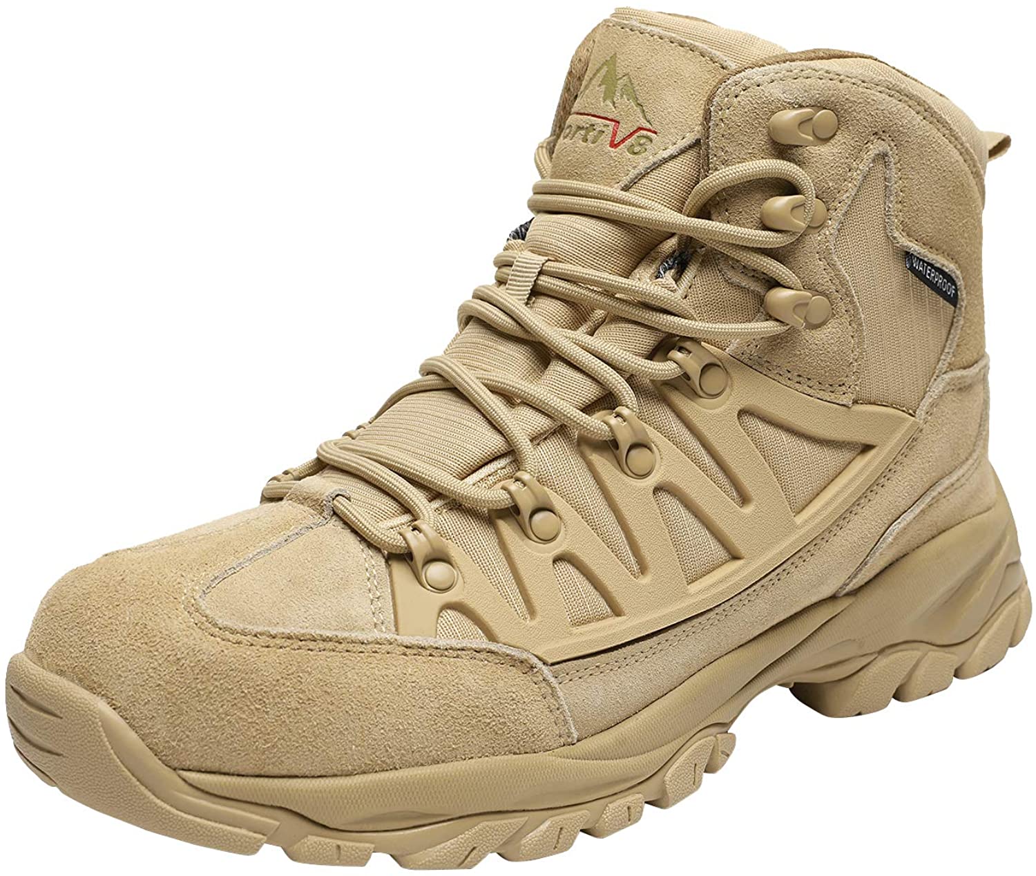 NORTIV 8 Men's Waterproof Hiking Boots Lightweight Mid Ankle Trekking Outdoor Tactical Combat Boots 