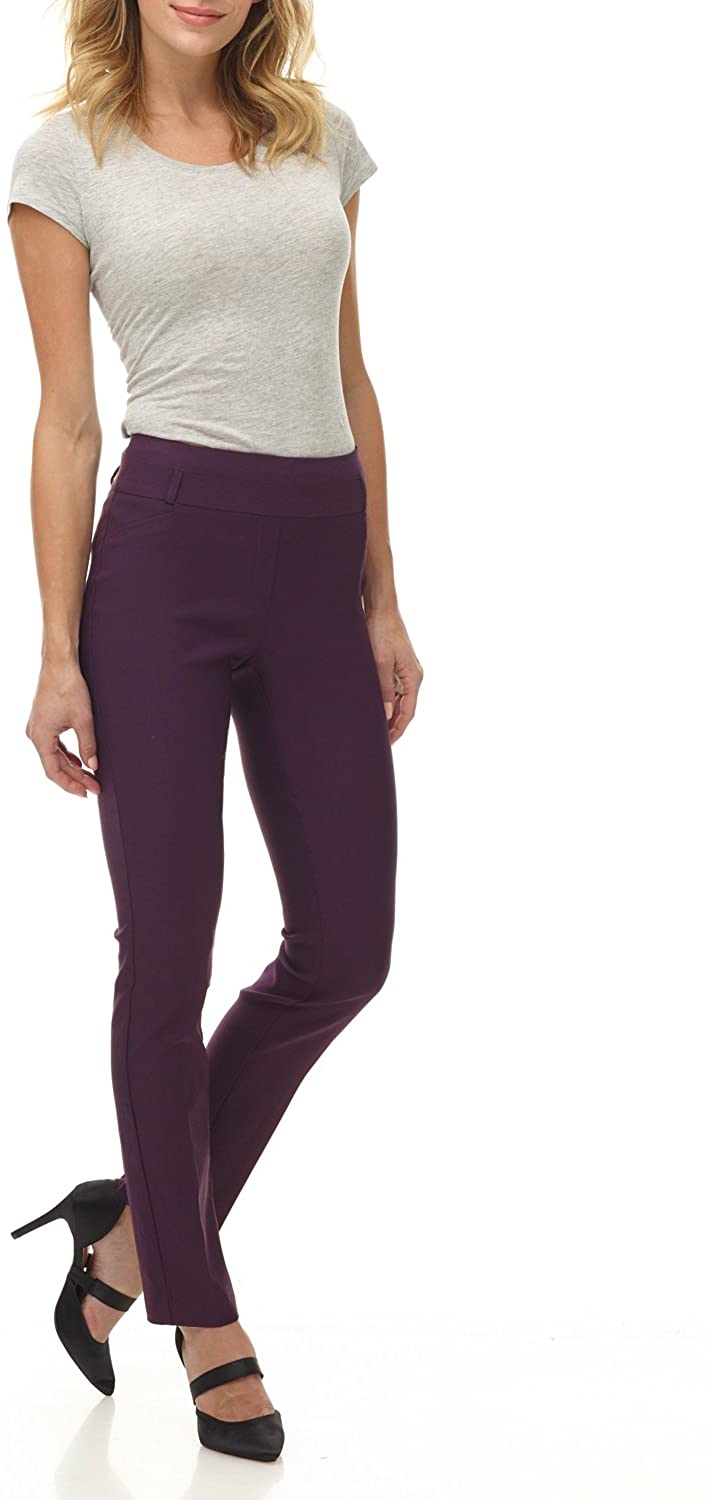 Rekucci Womens Ease Into Comfort Fit Barely Bootcut Stretch Pants :  : Clothing, Shoes & Accessories
