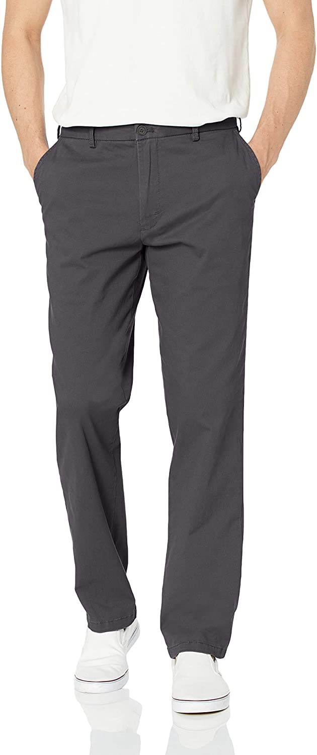 IZOD Mens Performance Stretch Straight Fit Flat Front Chino Pant 