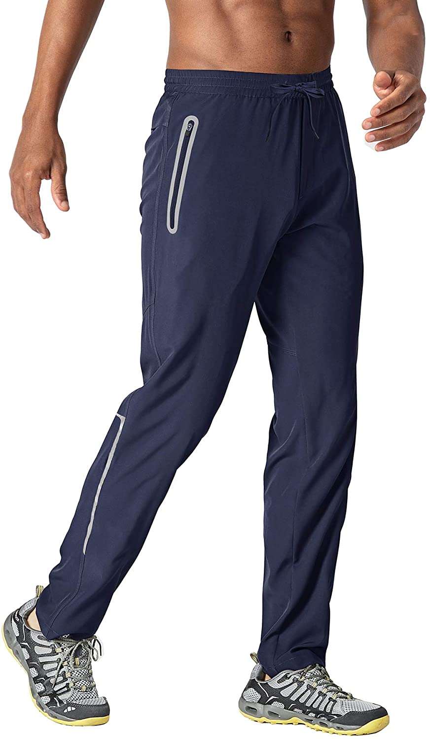 Men's Lightweight Quick Dry Sweatpants Jogger Running Sport Pants Zipper Pockets