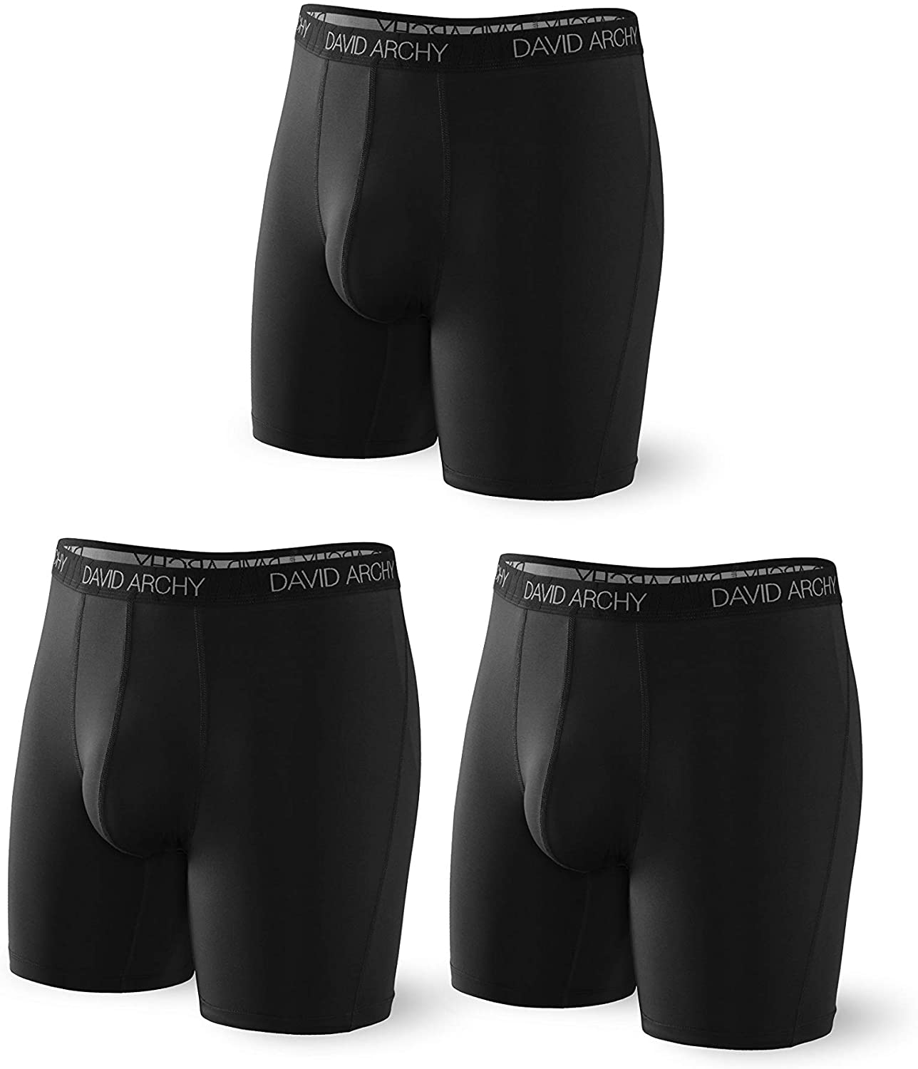 3 Packs Boxer Briefs Quick Dry Sports David Archy Mens Ultra Soft Mesh  Boxer Shorts