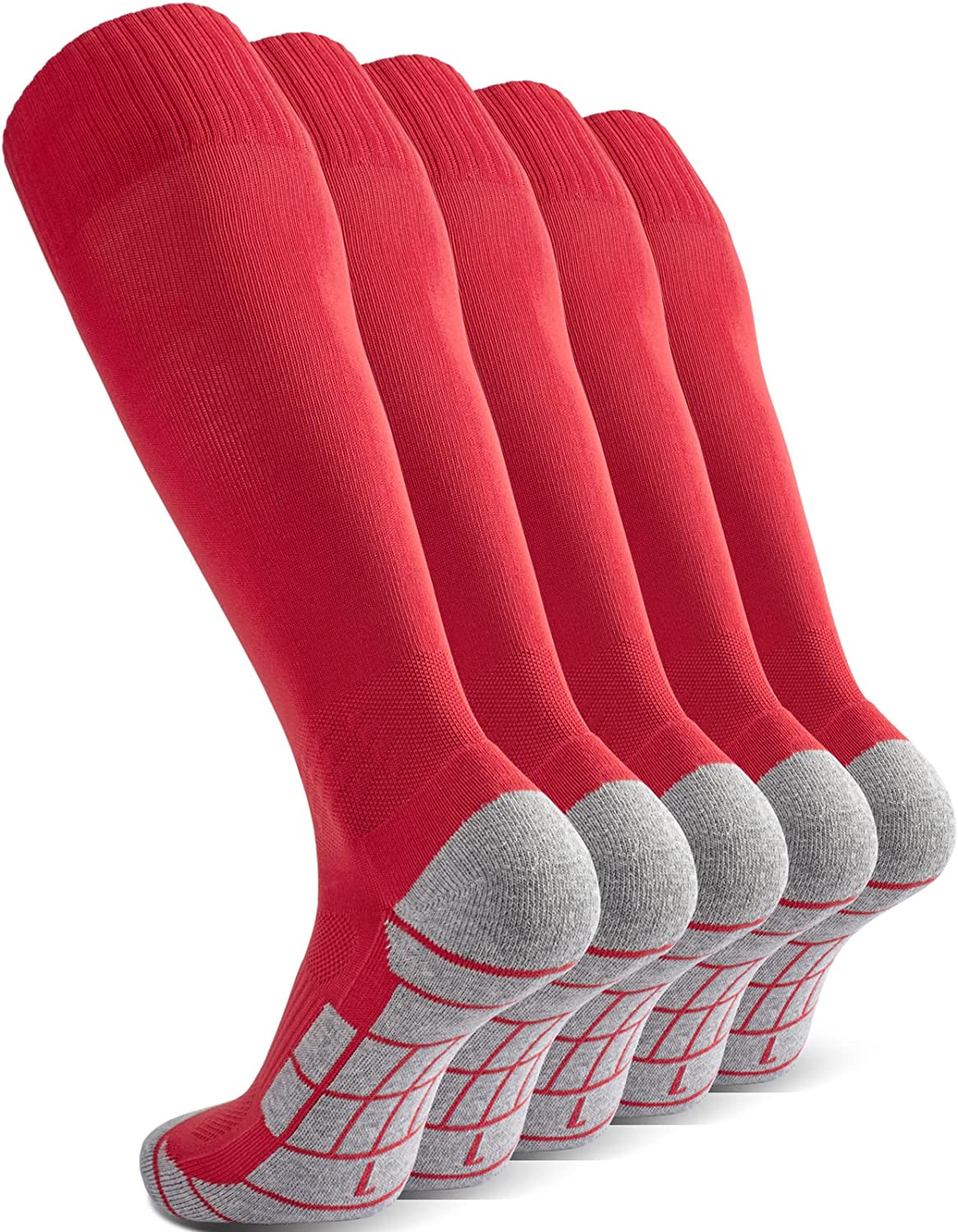 Team Sport Knee High Socks for Adult Youth Kids CWVLC Soccer Socks 1/3/5 pairs 