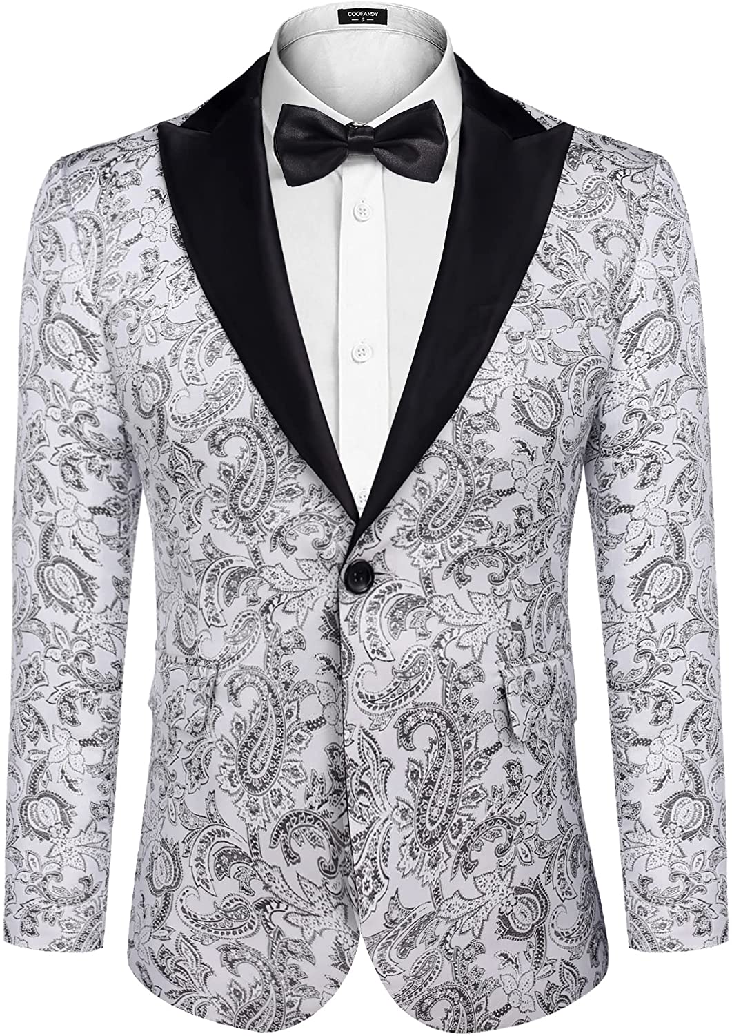 COOFANDY Men's Floral Party Dress Suit Stylish Dinner Jacket