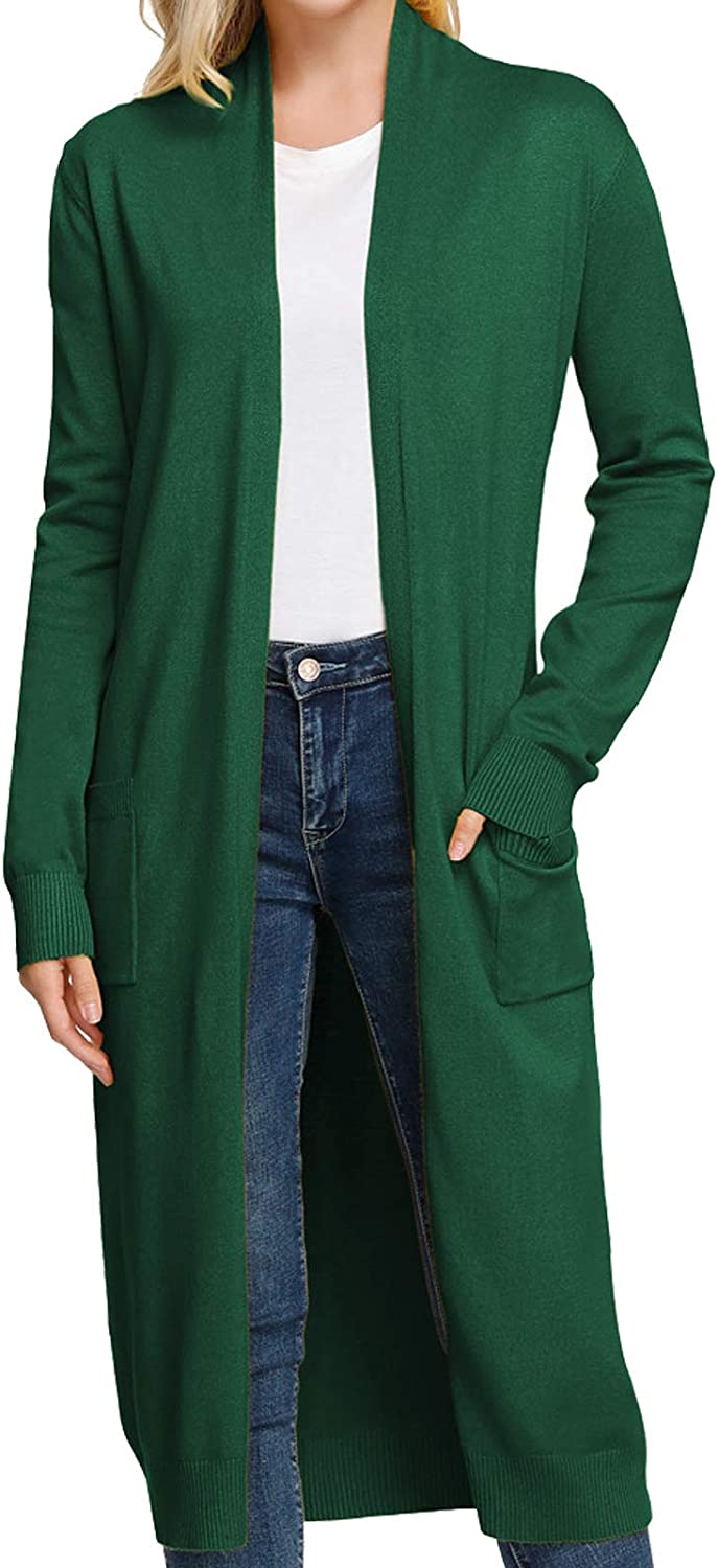 GRACE KARIN Women's Open Front Sweater Blazer Lapel Cardigan Sweater Long  Sleeve Knitted Blazer Jackets with Pockets