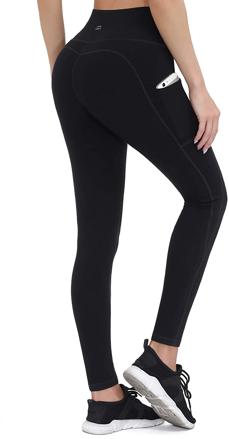 ALONG FIT Yoga Pants for Women with Pockets, Compression Workout Leggings  Tummy | eBay