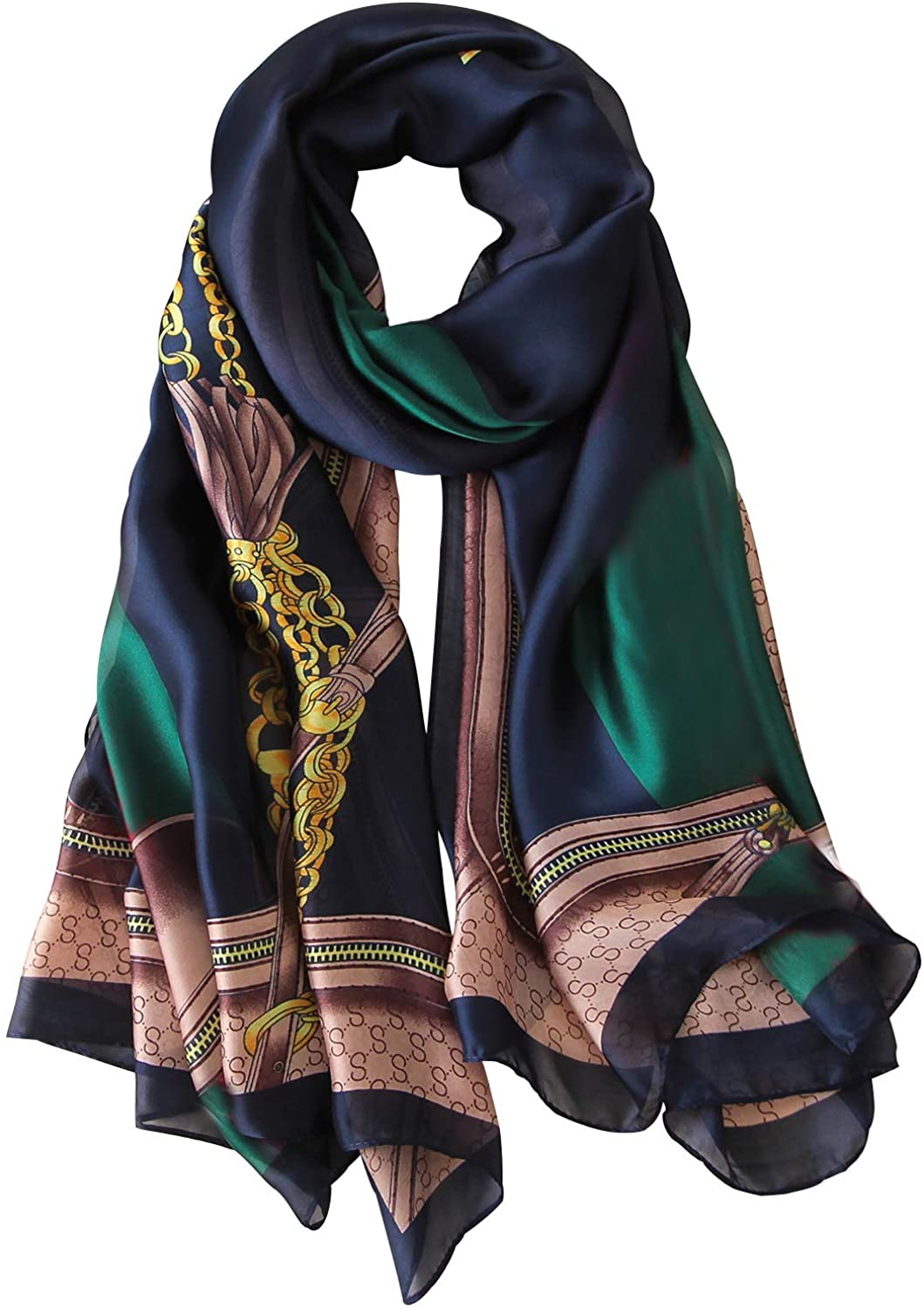 Women's Luxury Designed 100% Real Silk Scarf