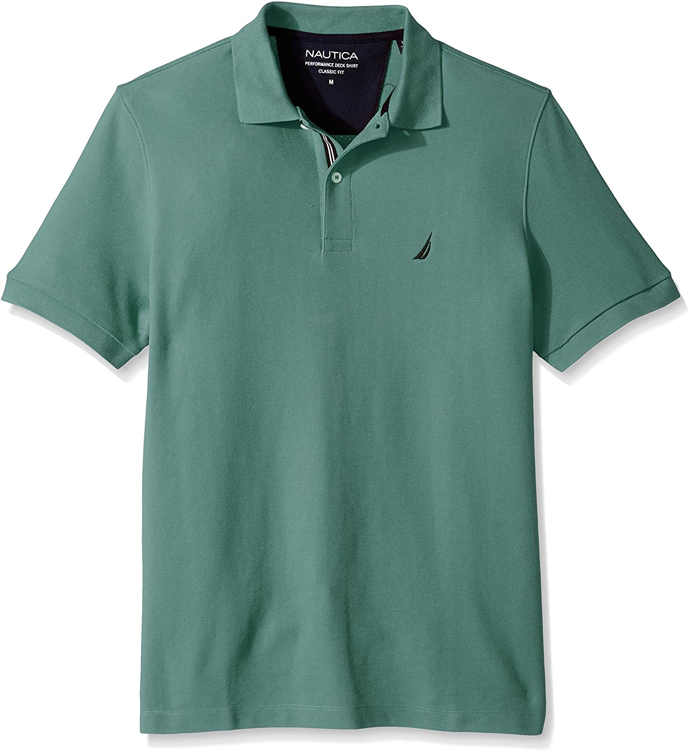 Nautica Men's Classic Short Sleeve Solid Performance Deck Polo