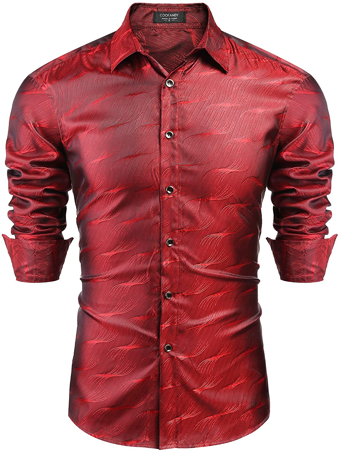 COOFANDY Men's Muscle Fit Dress Shirts Wrinkle-Free Long Sleeve Casual Button Down Shirt 
