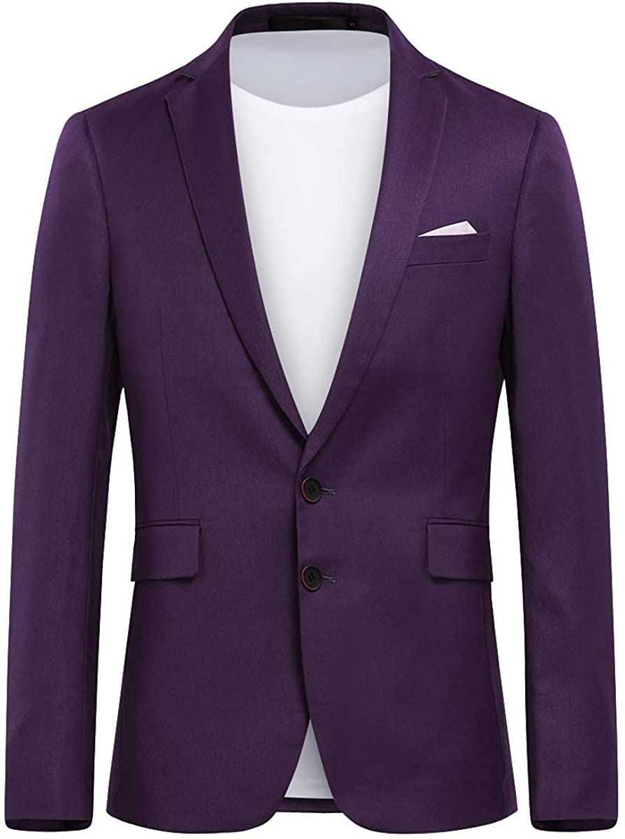 Leader of the Beauty Mens Slim Fit Suits Jacket Casual Coat Notched Lapel Two Button Business Blazer Separate Jacket 