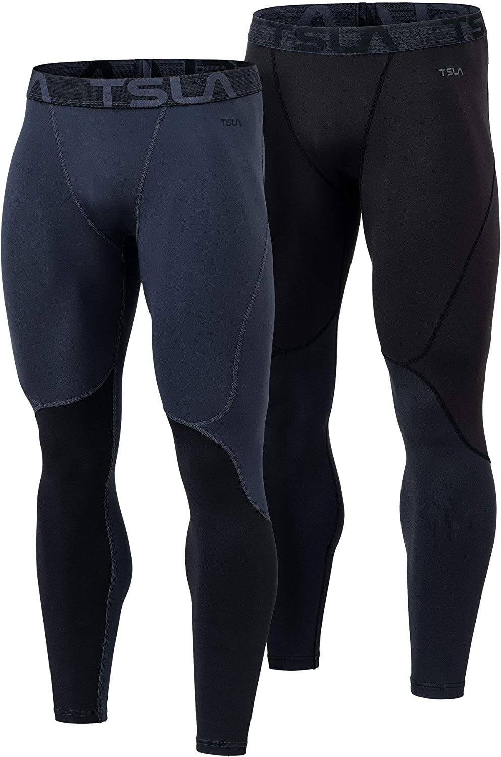 TSLA Mens Thermal Compression Pants Athletic Sports Leggings & Running Tights Wintergear Base Layer Bottoms 