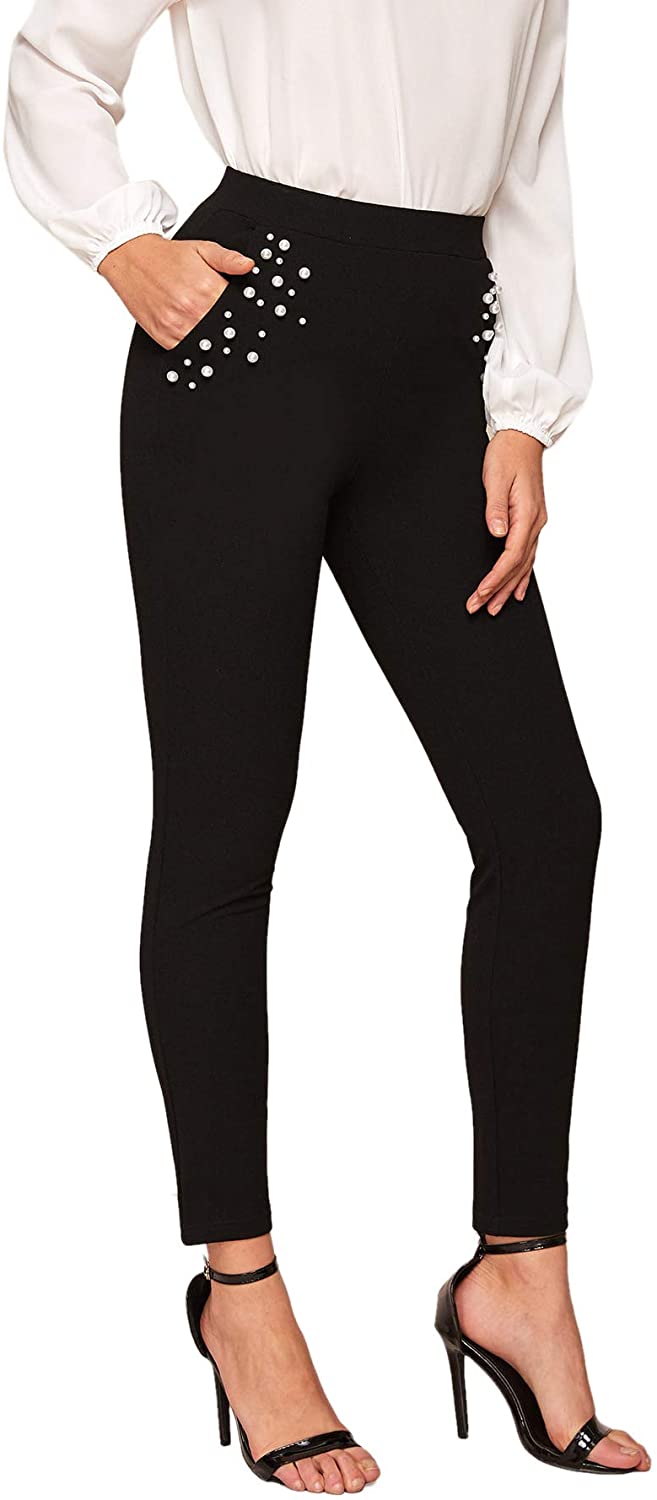SweatyRocks Women's Casual Skinny Leggings Stretchy High Waisted Work  Pants, Black White Plaid, Medium : : Clothing, Shoes & Accessories