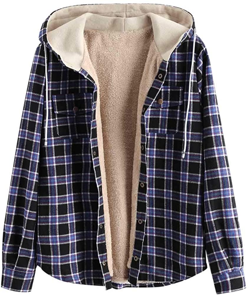 hooded fleece flannel jacket