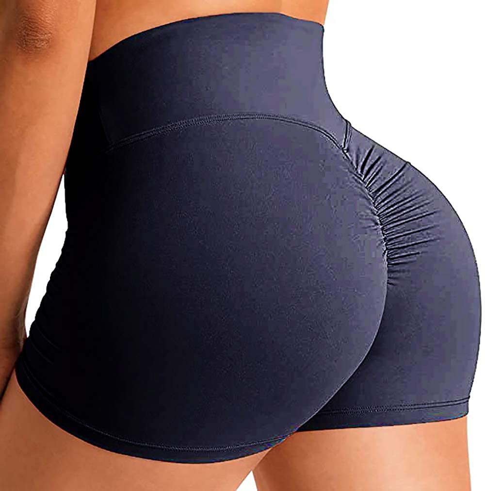 SEASUM Women Shorts Scrunched Butt Lifting Sports Shorts with Side Pocket