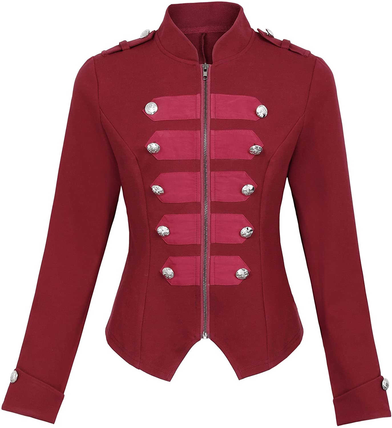 Kate Kasin Womens Victorian Steampunk Ringmaster Jacket Military Blazer