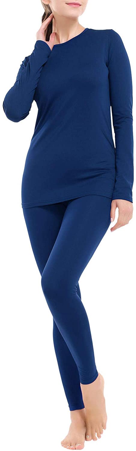 AUQCO Thermal Underwear for Women Ultra Soft Long Johns Set with Fleece Lined Base Layer Winter Warm Top & Bottom