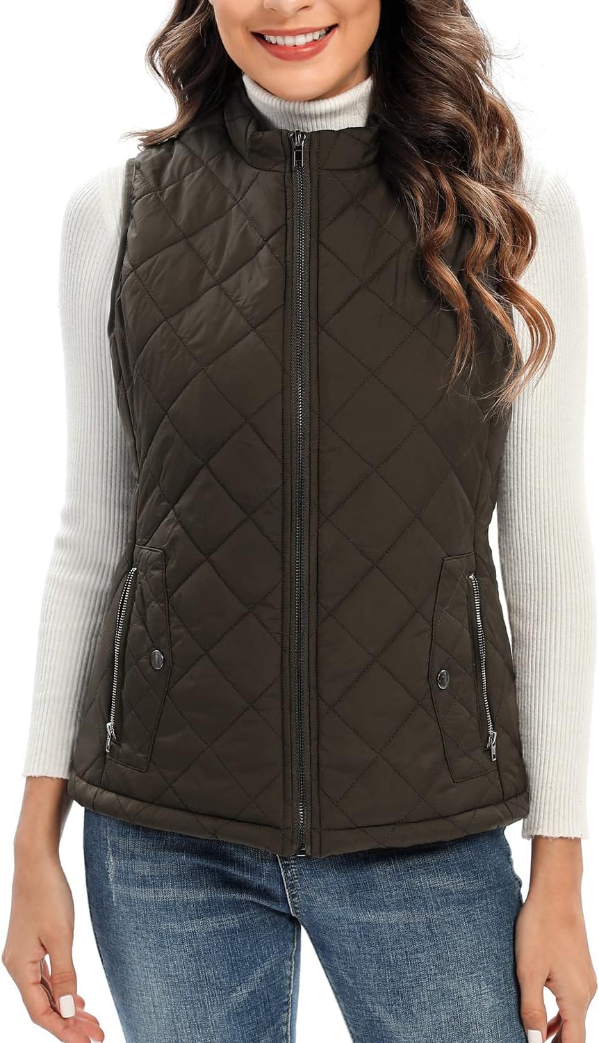 Xeoxarel Women's Quilted Vest, Puffer Sleeveless Jacket (XS-XXL) | eBay