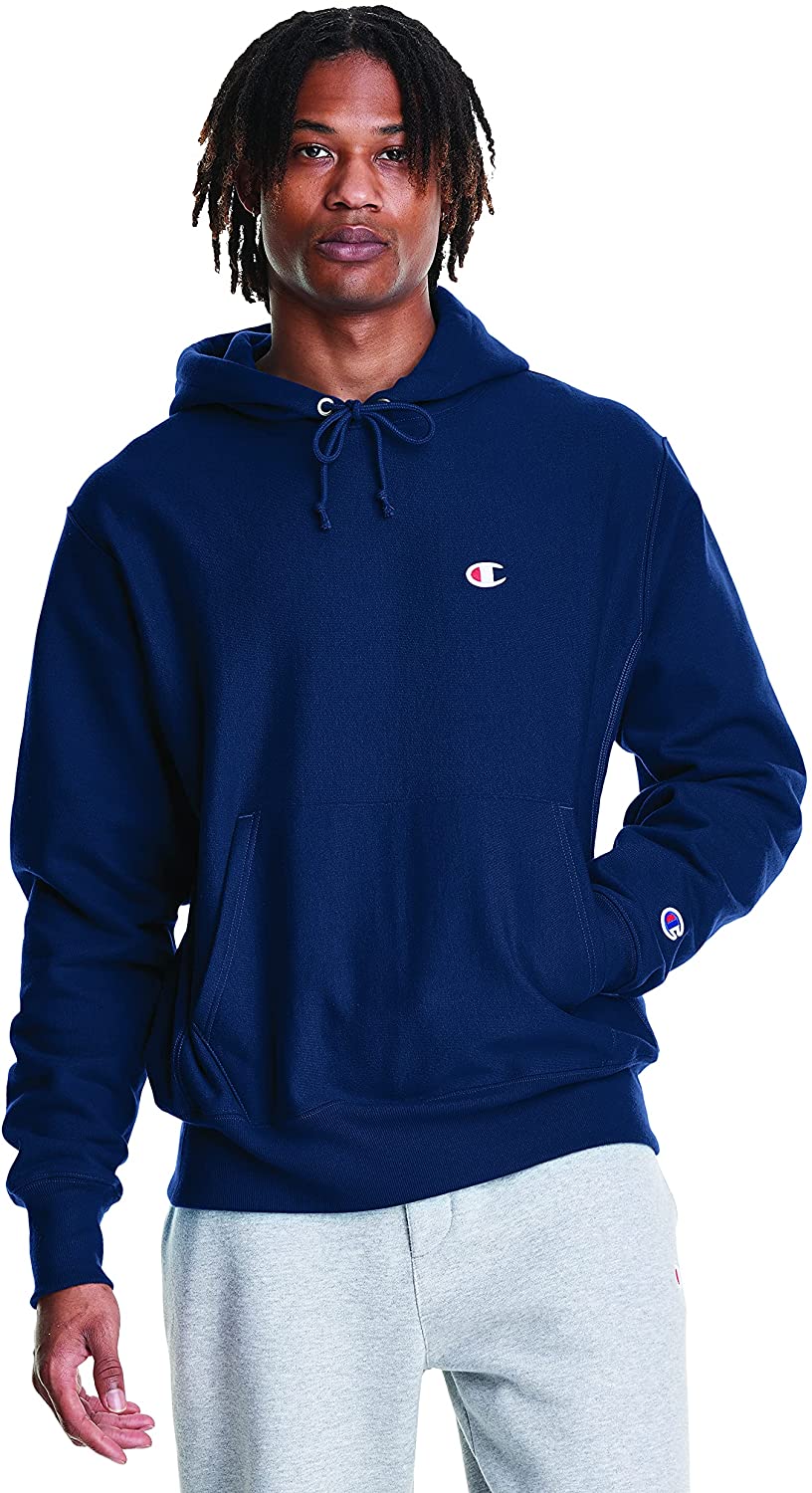 champion men's reverse weave left chest c pullover