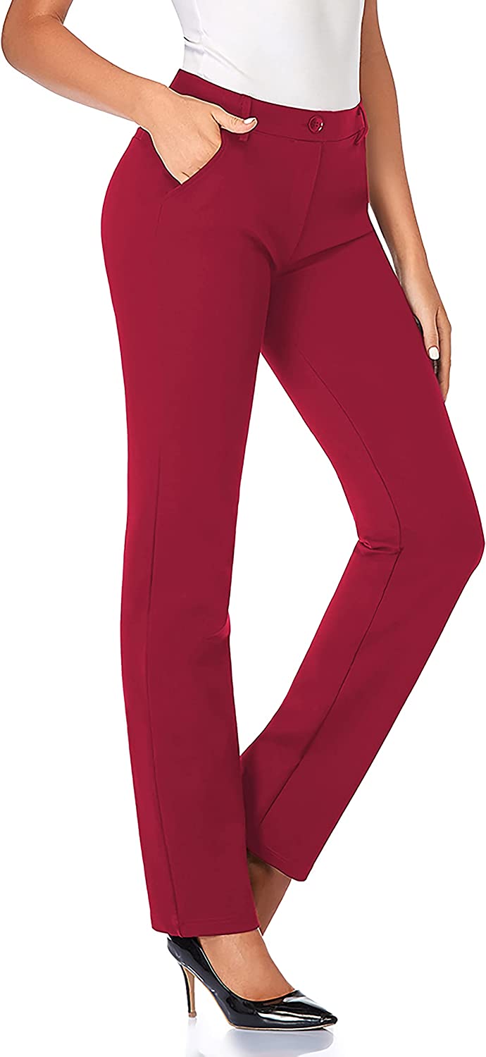 Tapata Women's 28''/30''/32''/34'' Stretchy Straight Dress Pants with