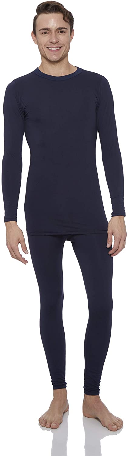 ROCKY Thermal Underwear for Men Fleece Lined Thermals Mens Base Layer Long John Set Charcoal 