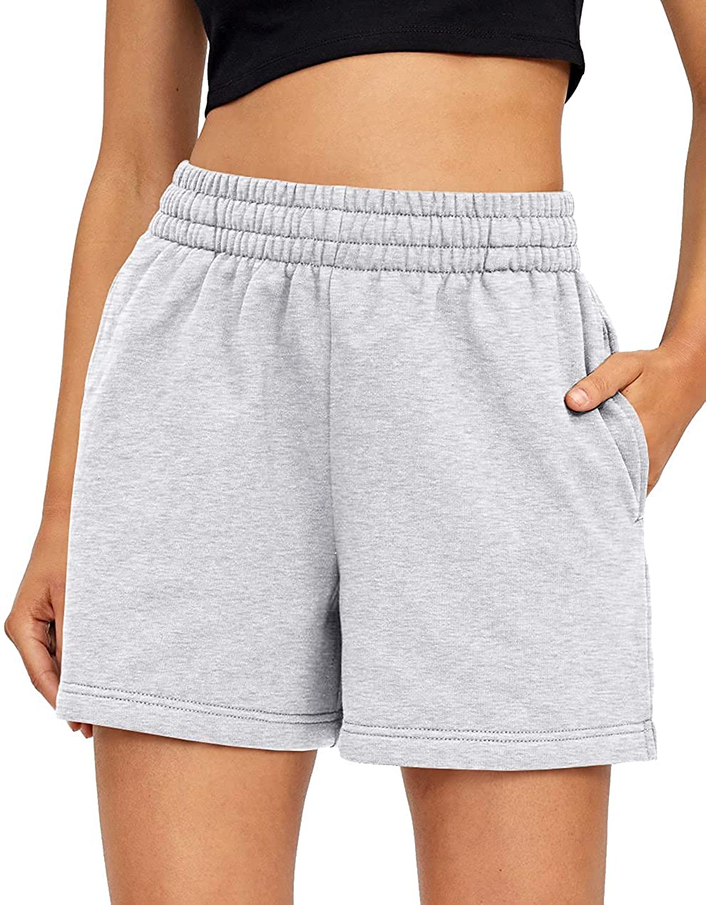 AUTOMET Womens Sweat Shorts Casual Summer Athletic Shorts Comfy
