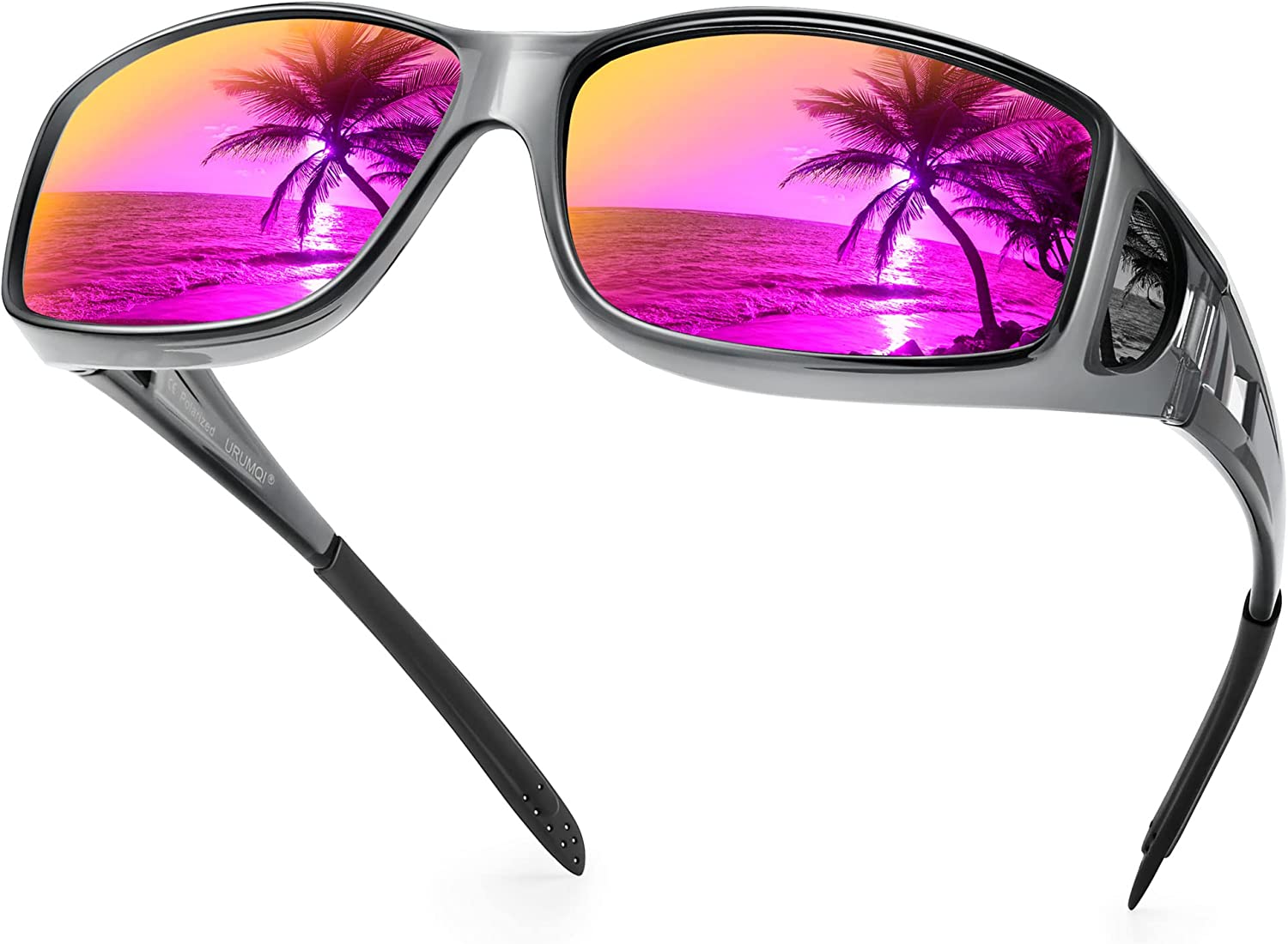 Sunglasses Fit Over Glasses, Polarized 100% UV Protection Wrap-around  Sunglasses