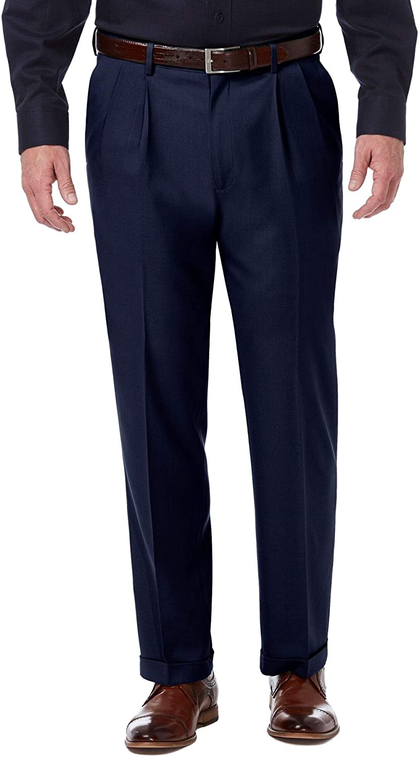 Men's Haggar® Premium Classic-Fit Stretch Pleated Dress Pants