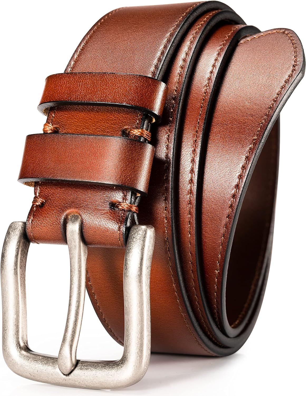 WOLFANT Full Grain Leather Belt,100% Italian Real Solid Leather