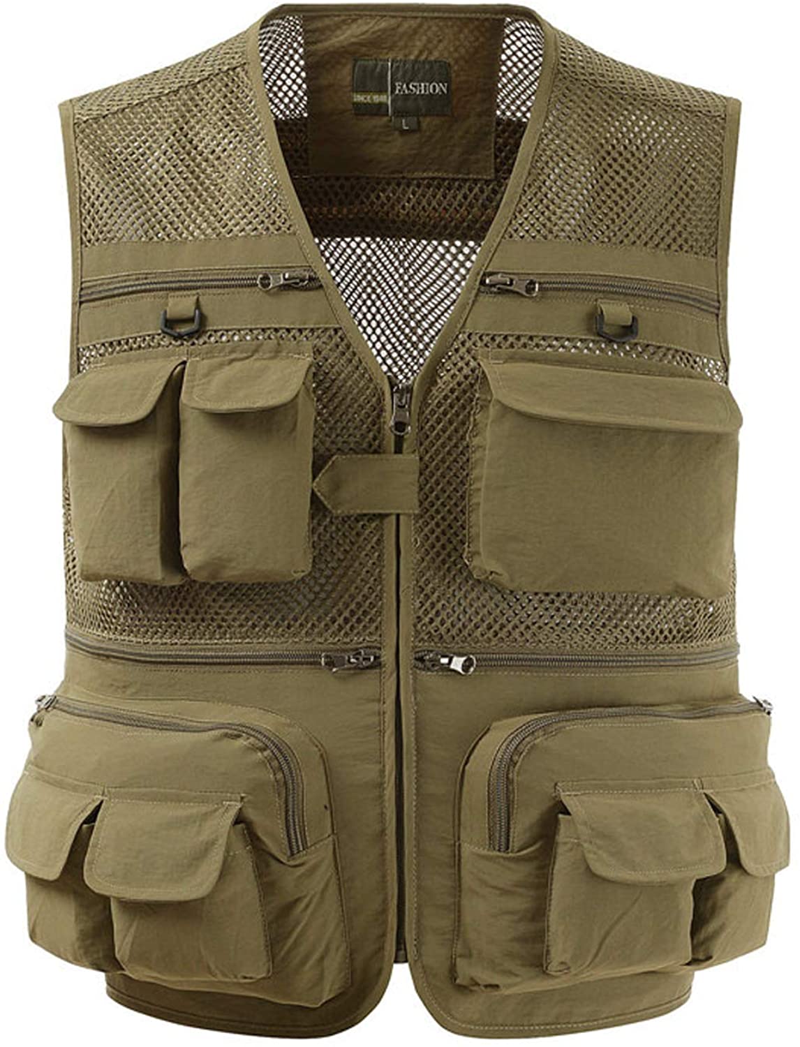 Z&A Mens Summer Casual Outdoor Work Safari Fishing Travel Photo Vest with Pockets