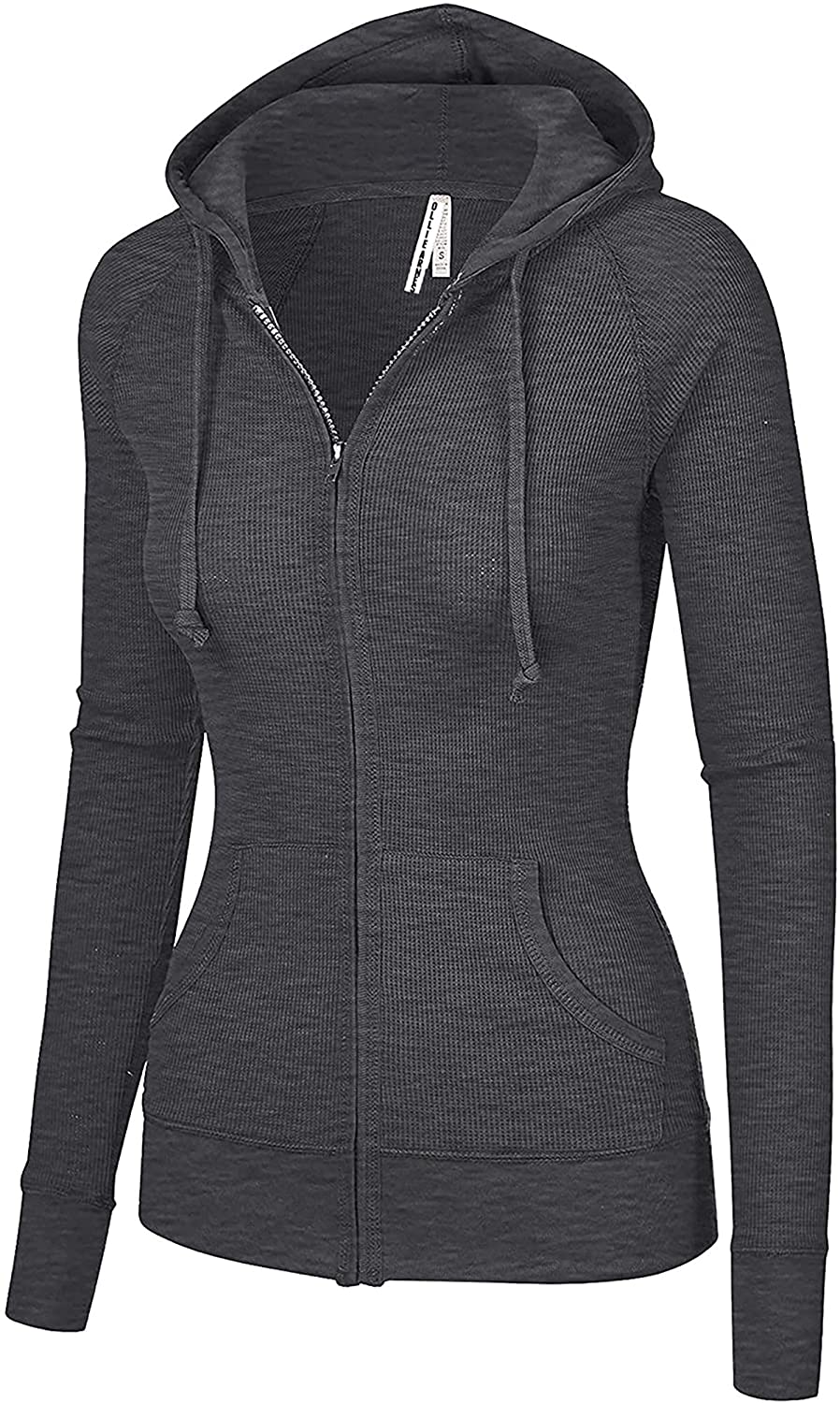 thumbnail 24  - OLLIE ARNES Women&#039;s Thermal Long Hoodie Zip Up Jacket Sweater Tops