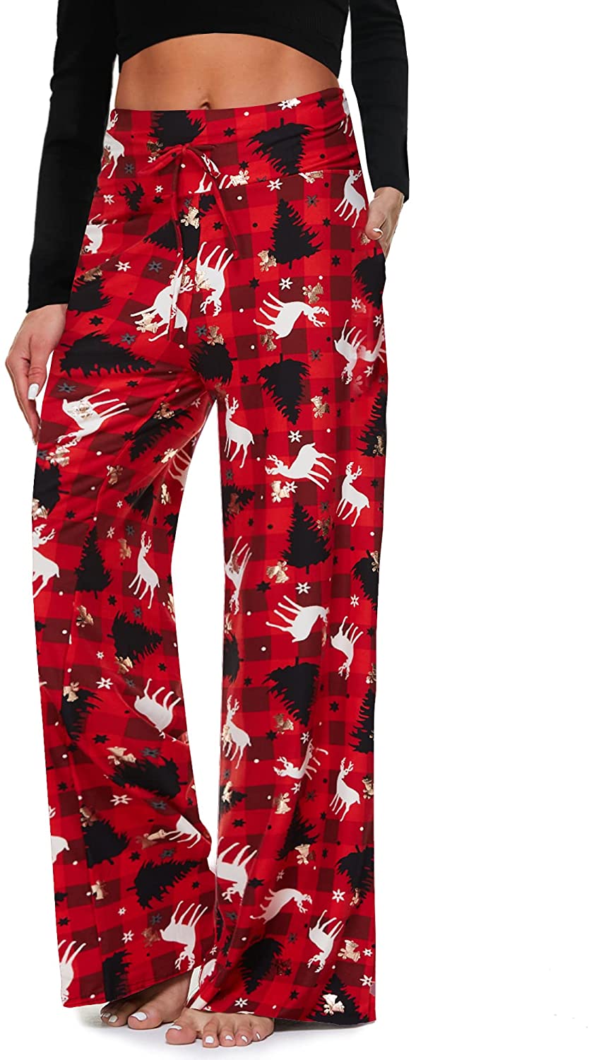 Women's Comfy Casual Pajama Pants – Plaid Lounge Pants Drawstring