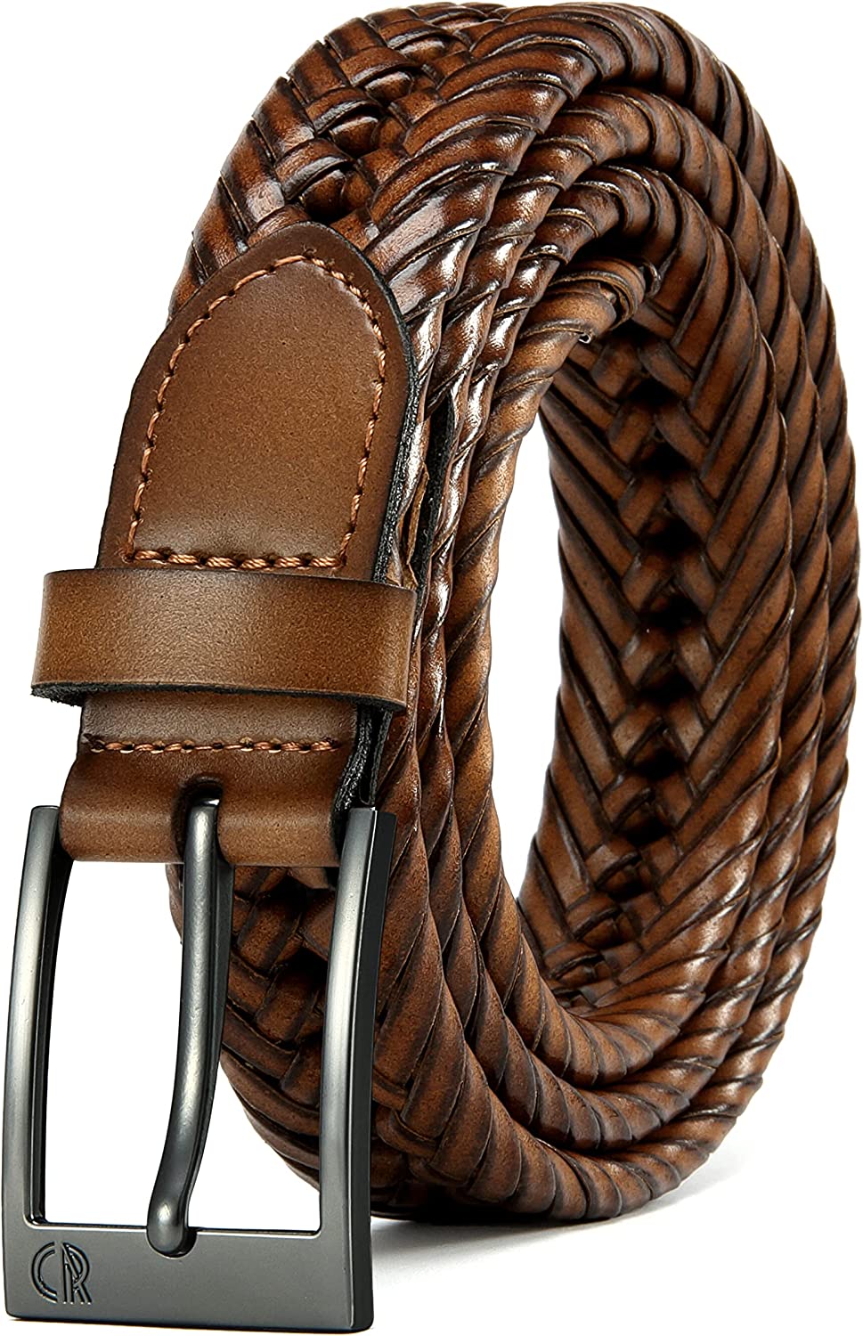 Mens Braided Belt, Braided Leather Belts for Men 1 1/8, CHAOREN Woven Belt  Dres