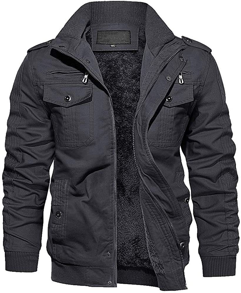 Winter Jackets for Men Thick Thermal Winter Fleece Lined Lapel Cargo  Jackets Men Fleece Coat Men Fleece Jackets : : Clothing, Shoes 