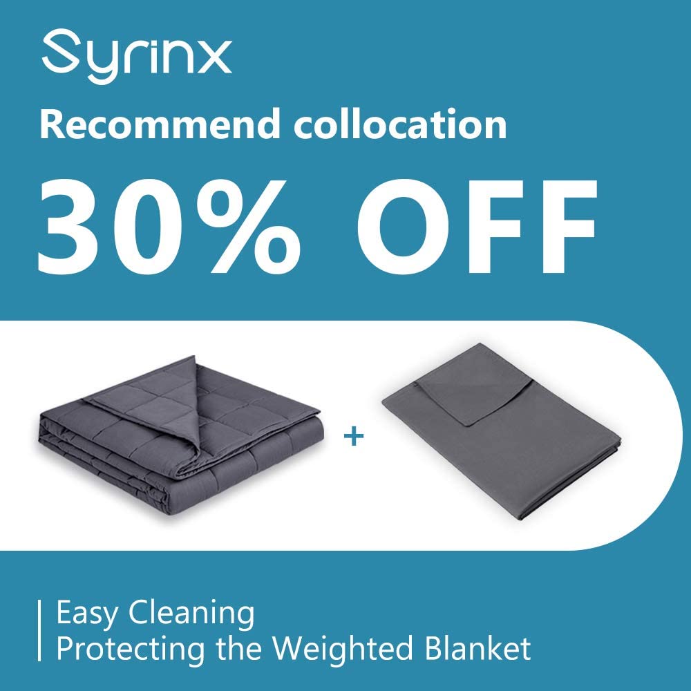 Syrinx Cooling Weighted Blankets 15lbs, 60''x80'', Dark Grey Queen Size