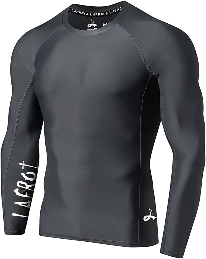 LAFROI Men's Long Sleeve UPF 50 Baselayer Skins Performance Fit Compression Rash Guard-CLY02D 