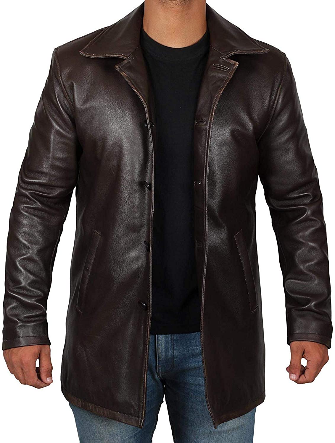 Real Lambskin Mens Leather Jackets Blingsoul Brown Leather Jacket Men
