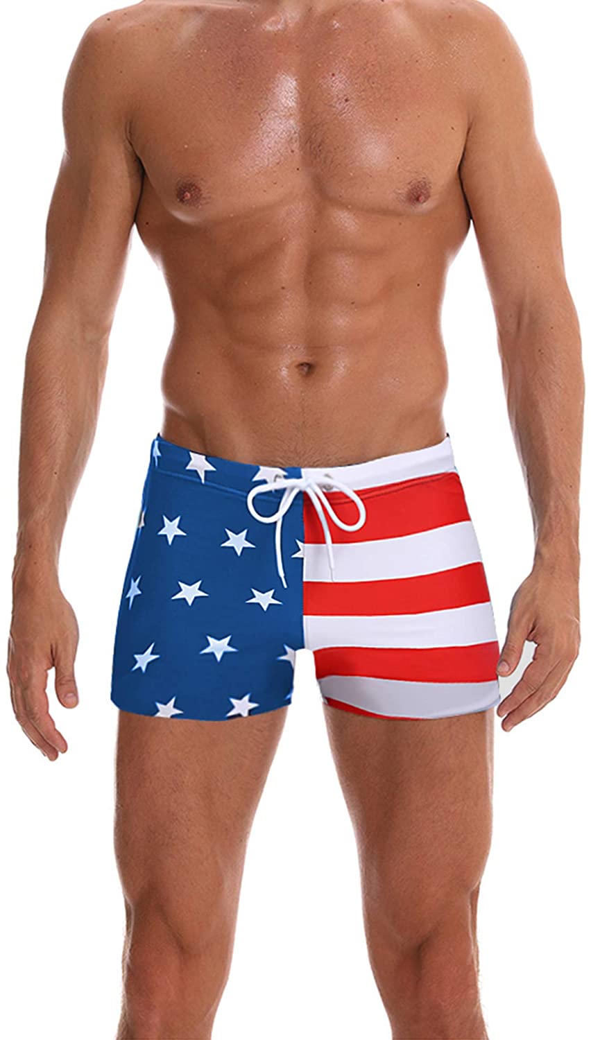 Men American Flag Swimsuit 