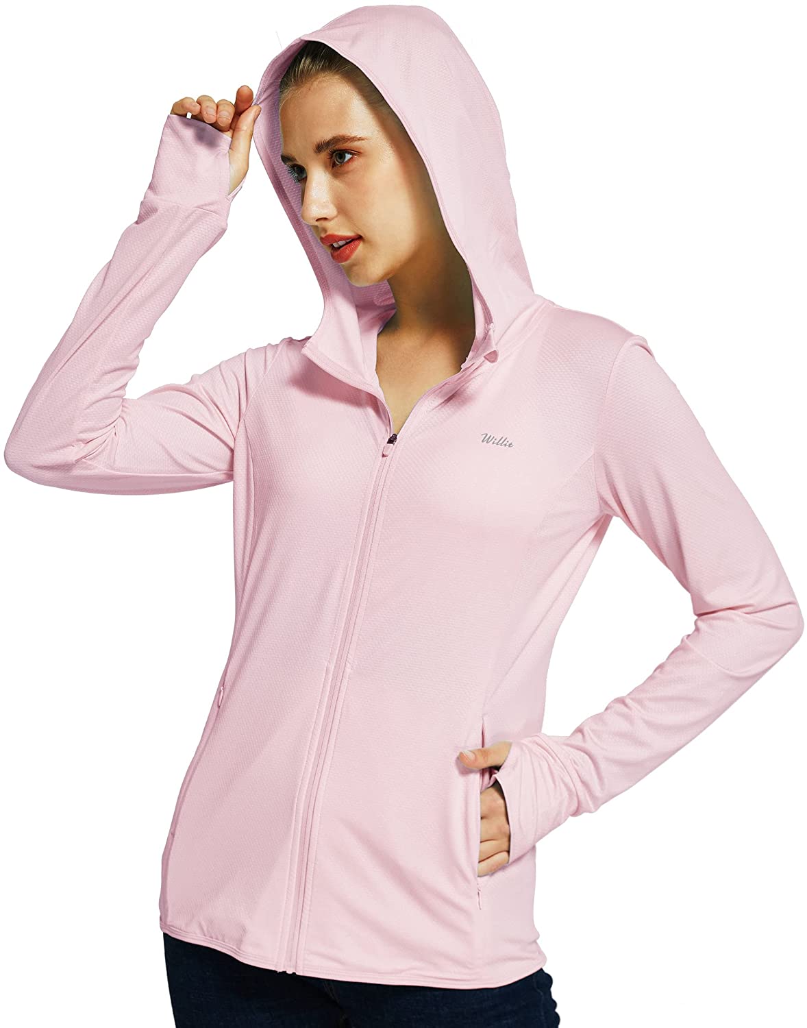 Willit Women's UPF 50 Sun Protection Hoodie SPF Shirt Long Sleeve Hiking Fishing Outdoor Shirt Lightweight Hoodie