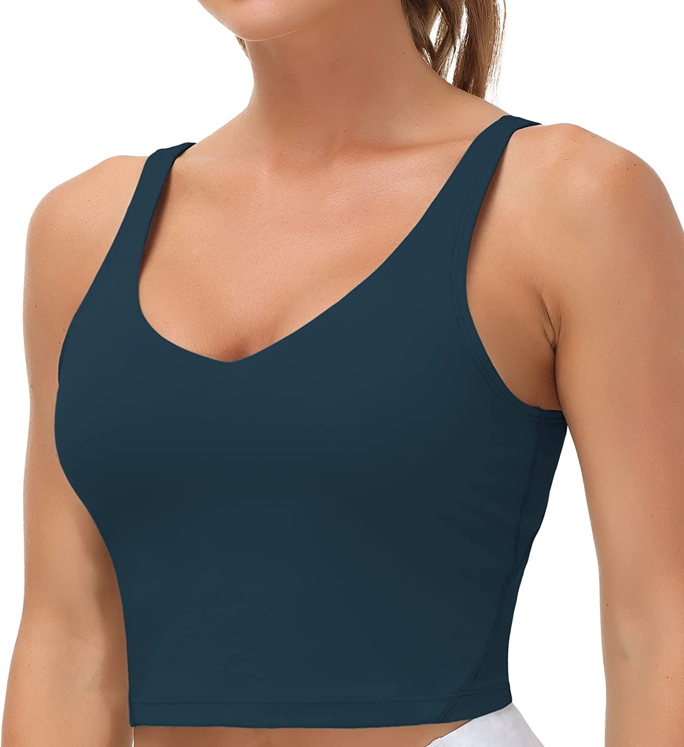 THE GYM PEOPLE Seamless Longline Sports Bras for Women Medium Impact Padded  Yoga Bra Women's Running Workout Tank Tops (Mono Cloud, Large) : :  Clothing, Shoes & Accessories